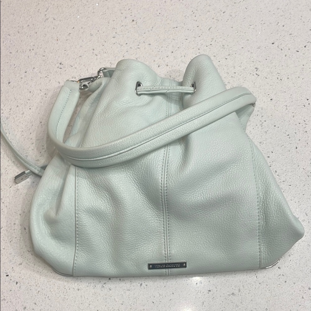 Vince Camuto Green Leather Shoulder Bag with Slouchy Design